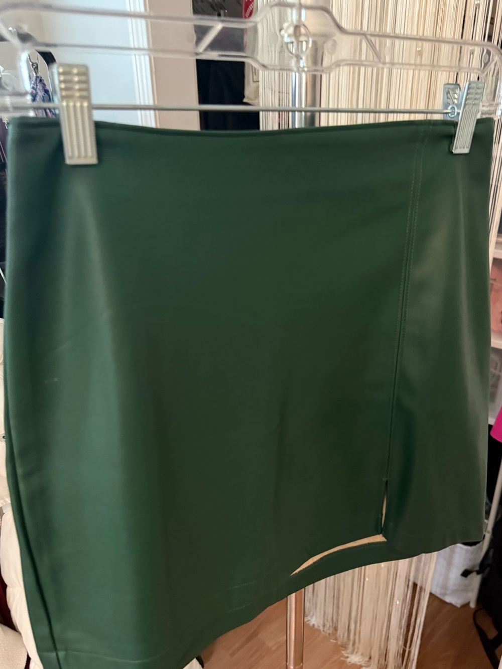 Hollister Emerald Green Faux Leather Mini Skirt